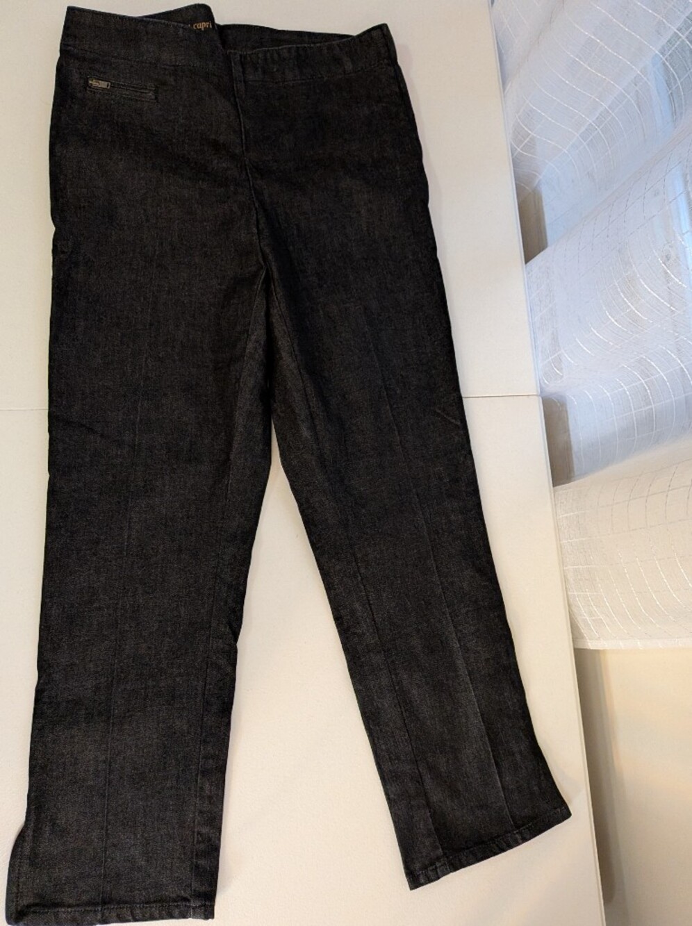 Talbots Women's Classic Capri Jeans in Dark Charcoal